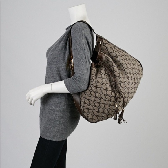 Gucci Handbags - Gucci Brown GG Canvas Large Shoulder Bag/Purse